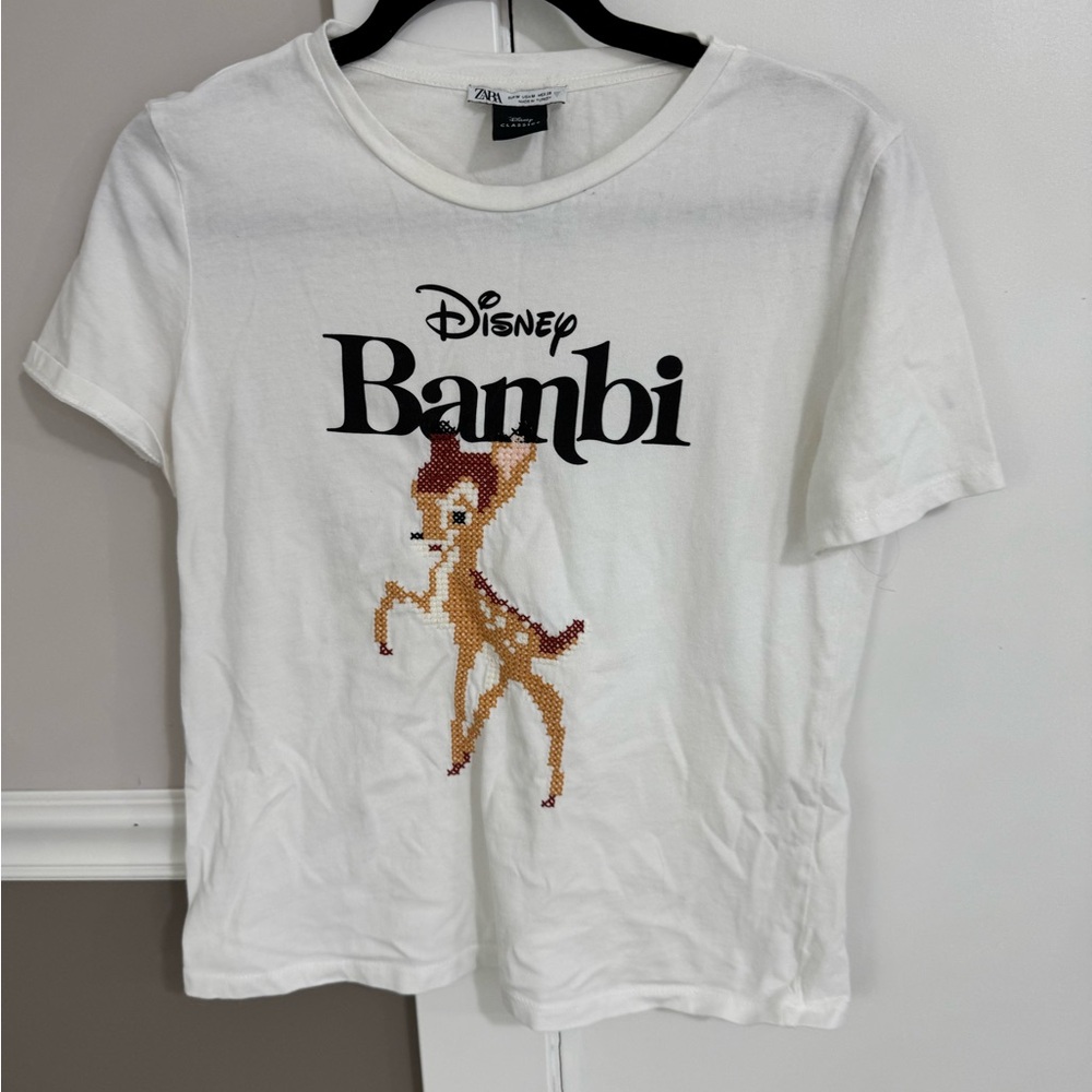 Zara White Disney Bambi Tee